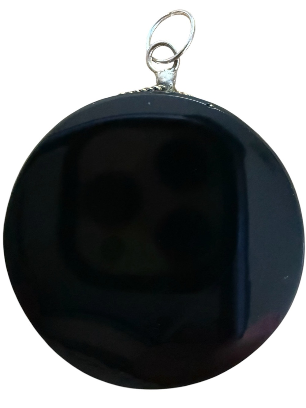 Antique Black obsidian pendant/divination/scrying from witches estate sale.